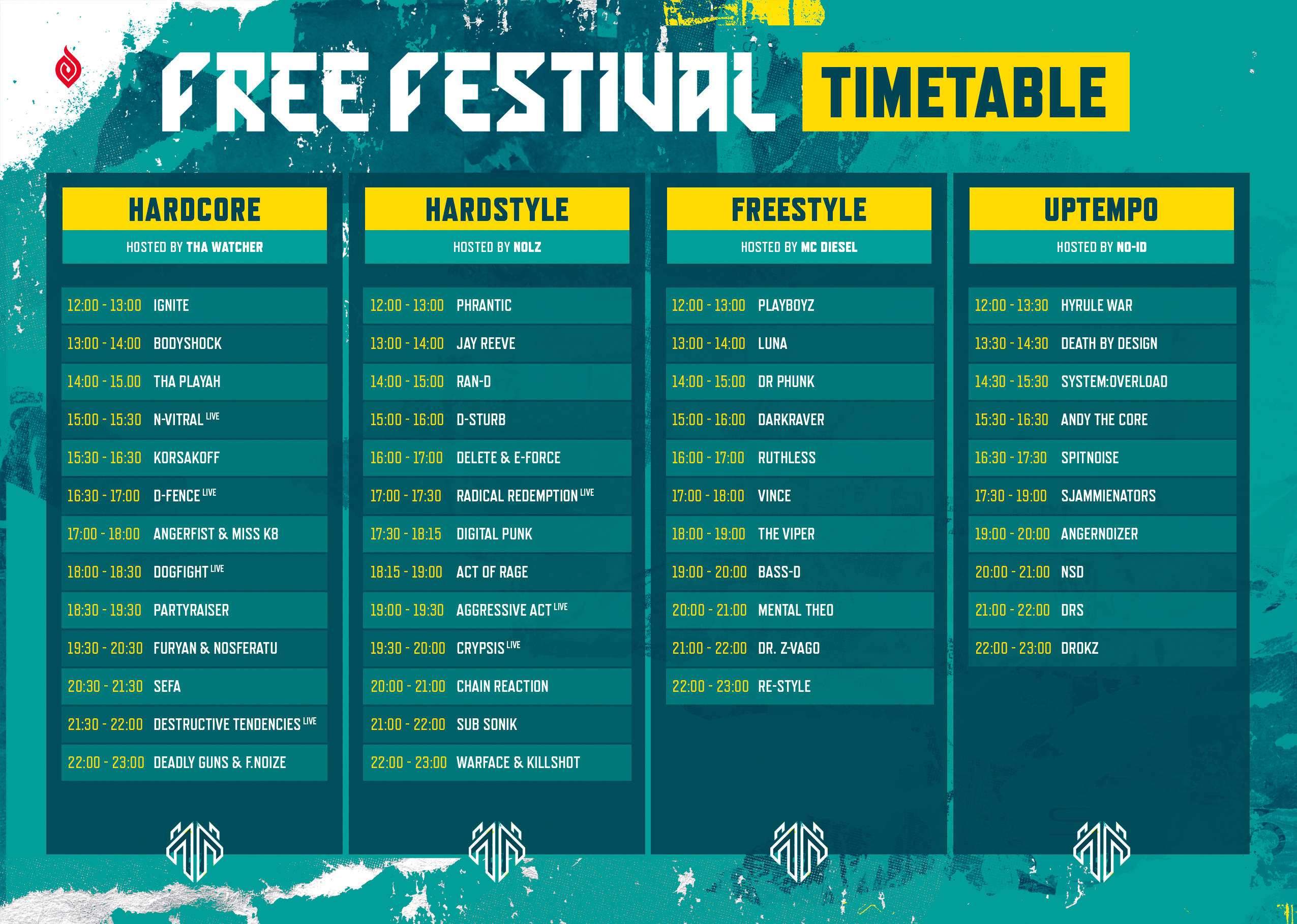 free festival 2018 timetable release art of dance timetable creator online
