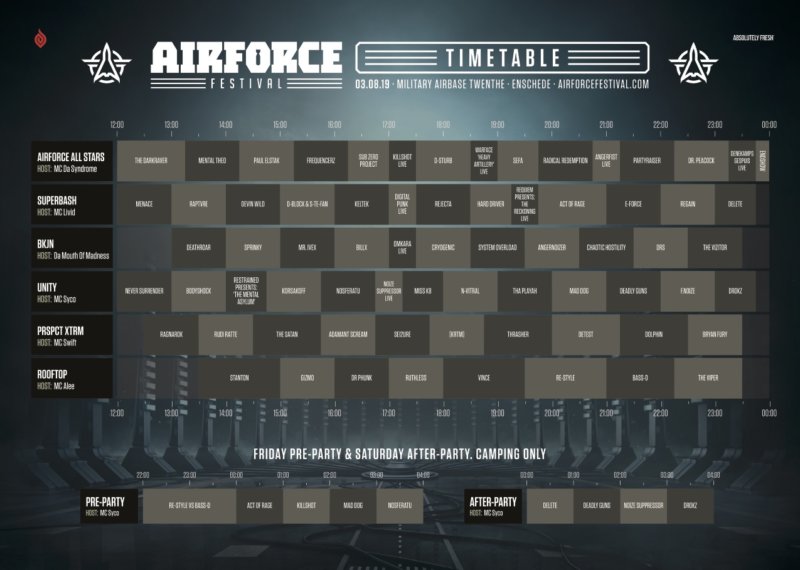 Timetable Airforce 2019